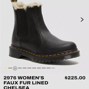 Dr. Martens Black Faux Fur Lined Ankle Boots